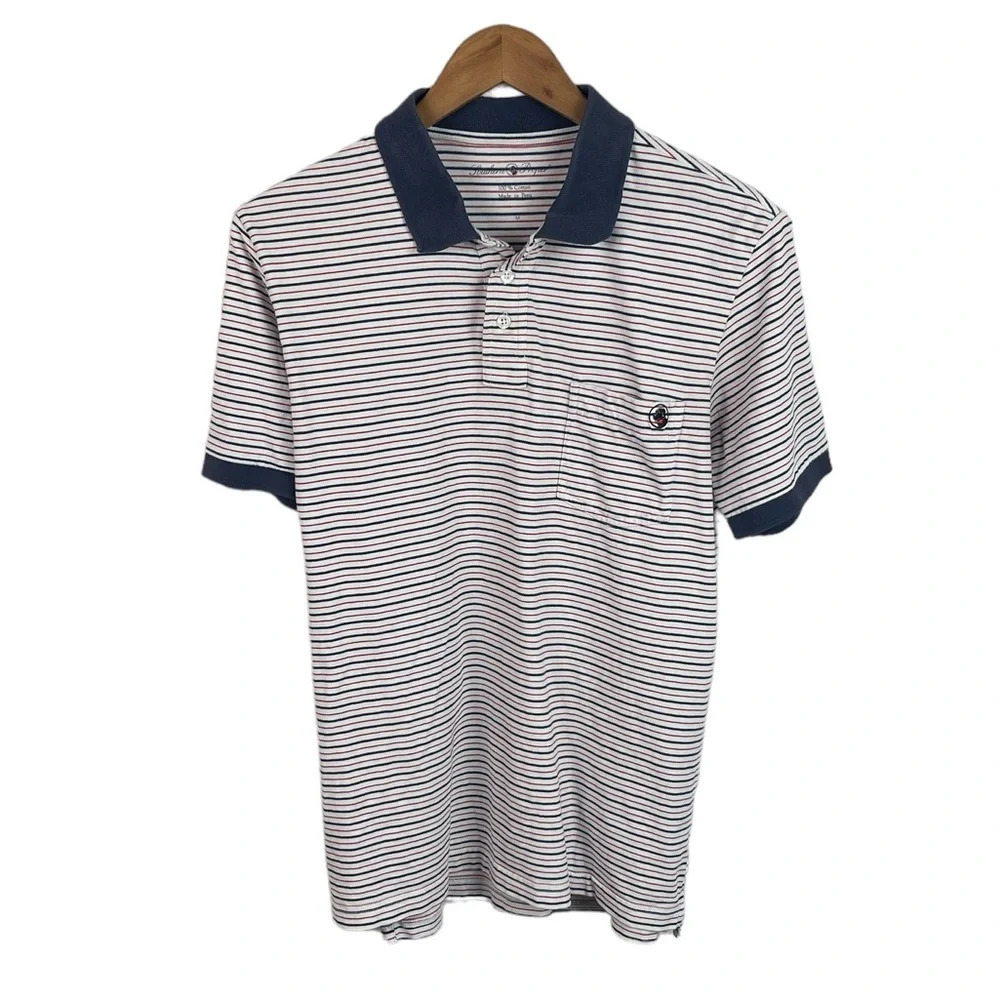 PO655 Mens Southern Proper Preppy Striped Pocket Polo Shirt M